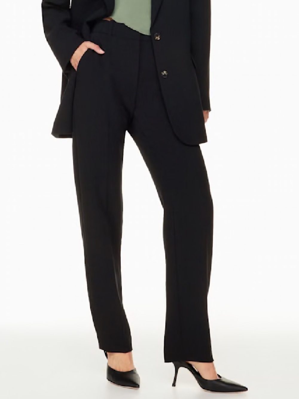 Artizia Wilfred Chopin Straight Leg Trouser Pants in Black - Size 4 (NWT)
